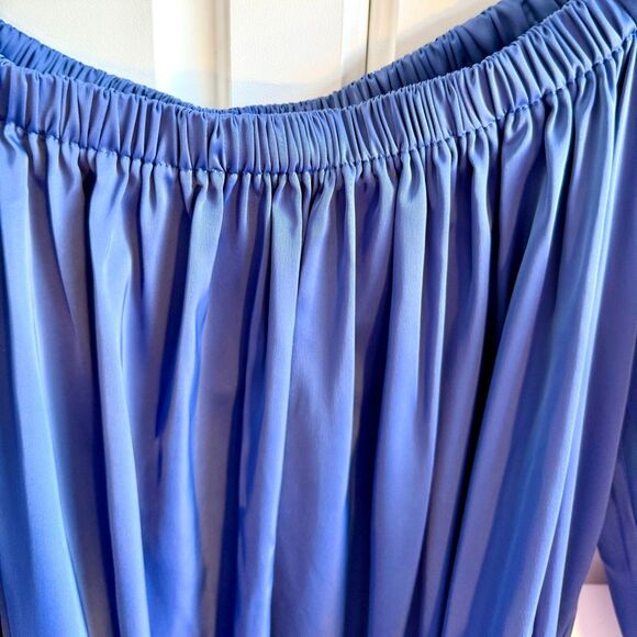 NWT Suzana Monaco off the shoulders matte satin blouson bodysuit. Size L - Picture 4 of 11